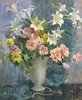 Floral painting by Laura Coombs Hills available from Vose Galleries in Boston, April 2024, 030824
