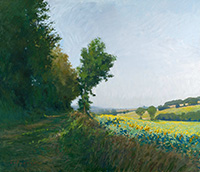 Landscape painting by Marc Dalessio on exhibition at Grenning Gallery in Sag Harbor, New York, April 6 - May 5, 2024, 041424