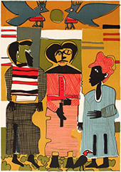 Lithograph by Romare Bearden on exhibition at Jerald Melberg Gallery 40 Anniversary in Charlotte, NC, May 4 - June 29, 2024, 042824