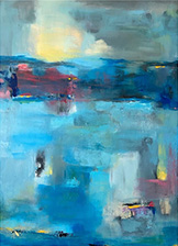 Abstract painting by Lidia Stetcher available from Magdalena Gallery of Art in Carmel, Indiana, April 2024, 042824