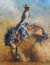 Cowboy on Bucking Horse available from Southwest Gallery in Dallas Texas, May 2024, 050224