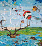 Artwork by Norman Akers in exhibition at Heard Museum in Phoenix, AZ through September 28, 2016