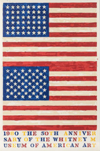 Print by Jasper Johns dated 1980 available from Leslie Sacks Gallery in Santa Monica, CA, February 2021, 021321