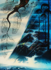 Artwork by Eyvind Earle available from at Gallery North in Carmel, CA, March 2024, 022824