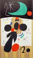 Artwork by Joan Miro on exhibtion at Leslie Sacks Fine Art in Los Angeles, through June 16th