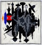 Artwork by Luis Cruz Azaceta on exhibition at Pan American Art Projects in Miami, through May 25