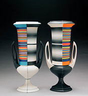 Colored porcelain by Peter Pincus available from Ferrin Contemporary in North Adams, MA, 022421