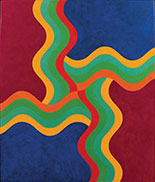 Artwork by Mohamed Melehi on exhibition at the Tampa Museum of Art, Tampa, FL, September 30 - January 16, 2022, 010122