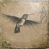 Hummingbird, mixed media drawing by Holle Black available at Matt Brown Fine Art in Lyme, NH, 042922