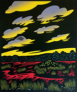 Multi-block print by Holly Berry available from Green Lion Gallery in Lyme, New Hampshire, 042922
