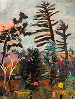 Tree painting by Rebecca Klementovich, title, Pines in the Twilight World available from Zatista.com, 060622
