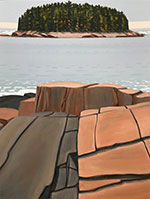 Seascape painting by Sarah Faragher available from Littlefield Gallery in Winter Harbor, Maine, April 2022, 040322