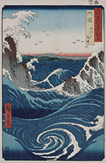 1855 print by Utagawa Hiroshige on exhibition in Our Blue Planet at Seattle Art Museum in Seattle, WA, March 18 - May 30, 2022, 022522