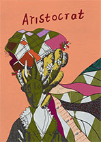 Print, woodblock and fabric collage by Yinka Shonibare on exhibition at Leslie Sacks Gallery in Santa Monica, CA, April 2022, 041522