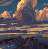 Lanscape painting by Ed Mell sold May 10, 2022 at Heritage Auction Galleries in Dallas, TX, 050222