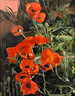 Painting of red poppies by Holly Osborne on exhibition at Froelick Gallery in Portland, Oregon, April 12 - May 28, 2022, 050222