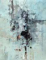 Multi-media nude painting by Jeremy Mann on exhibition at Evoke Contemporary in Santa Fe, April 29 - May 21, 2022, 050522
