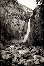 Waterfall photograph by Jim Lipschutz, title, Lower Yosemite Falls available from Zatista.com, 081022