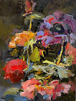Flower painting by Marissa Vogl on exhibition at Meyer Vogl Gallery in Charleston, South Carolina, May 6 - 27, 2022, 050722