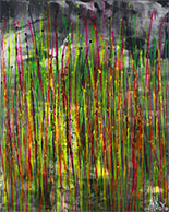 Abstract painting by Nestor Toro, title, Dynamic drizzles Yellow reflection available from Zatista.com, 062922