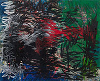 Large painting by Oscar Murillo on exhibition at David Zwirner in New York, April 28 - June 4, 2022, 051022