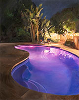 Swimming pool painting by Patricia Chidlaw on exhibition at Sullivan Goss in Santa Barbara, CA, May 27 - July 25, 2022, 052822