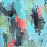 Abstract painting by Suzie Buchholz on exhibition at Sue Greenwood Gallery in Laguna Beach, CA, April 22 - May 31, 2022, 050322