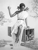 Drawing by Arinze Stanley on exhibition at Corridor Contemporary in Philadelphia, Pennsylvania, September 2 - October 15, 2022, 092422