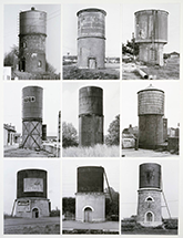 Photograph of Watertowers by Bernd and Hilla Becher on exhibition at Milwaukee Art Museum in Milwaukee, Wisconsin, Sept 2 - January 1, 2023, 080922