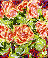Abstract floral painting by Bill Stone, title, Petal Dance available from Zatista.com, 021023