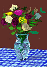 Flower painting by David Hockney on exhibition at Gray Gallery in Chicago, November 4 - December 23, 2022, 111922