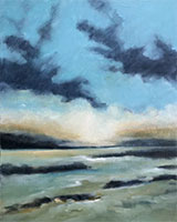 Seascape painting by Filomena Booth, title Silent Sea, available from Zatista.com, 022323