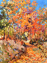 Fall color painting by Margaretta Caesar on exhibition at Ann Korologos Gallery, Basalt, Colorado, October 20 - November 30, 2022, 102322