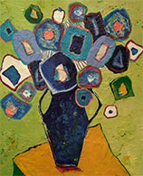 Floral painting by Paula Montgomery, title, Moody Blues available from Zatista.com, 101922