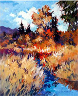 Painting by Perry Haddock, title, Crayon Box Autumn available from Zatista.com, 103122