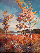 Autumn tree painting by Perry Haddock, title, Little Brother available from Zatista.com, 102322