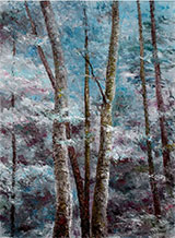 Tree and forest painting by Vladimir Volosov, title, Landscape with blue color, available from Zatista.com, 121022