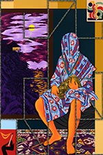 Painting by Amir H. Fallah on exhibit at Shulamit Nazarian in Los Angeles, CA, February 15 - March 25, 2023, 020823
