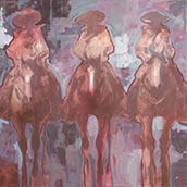 Cowboy painting by Duke Beardsley on exhibition at Altamira Fine Art in Scottsdale, March 2023, 030823