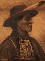 Jicarilla Apache 1900, Monotype by Joseph Henry Sharp available from Zaplin Lampert Gallery in Santa Fe, 030623
