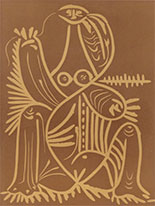 Linocut print by Pablo Picasso available from Dawson Cole Fine Art in Laguna Beach, CA, January 2023, 011323