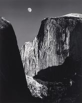 Photograph Moon and Half Dome by Ansel Adams on exhibition at de Young Museum in San Francisco, April 8 - July 23, 2023, 041223