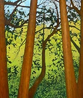 Tree painting by David Maille available from Furchgott Sourdiffe Gallery in Shelburne, VT, 041523
