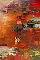 Abstract painting by Leslie Allen available from Seager Gray Gallery in Mill Valley, CA, April 2023, 040723