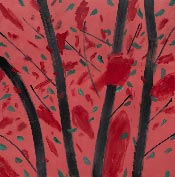 Autumn painting by Alex Katz on exhibition at Gray Gallery in Chicago, September 8 - October 28, 2023, 092523