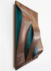 Wood sculpture by Alison Croney Moses on exhibition at Abigail Ogilvy Gallery in Boston, September 1 - October 22, 2023, 082723