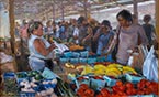 Public market painting by Dan Mackerman, artist lives in Minneasota, 091523