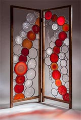 Leaded glass screen by Dick Weiss available from Traver Gallery in Seattle, WA, 072423