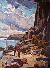 Seascape painting by Ernest N. Townsend on exhibition at Vose Galleries in Boston, through August 31, 2023, 082723