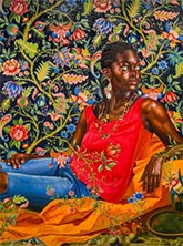 Portrait by Kehinde Wiley on exhibition at de Young Museum in San Francisco, March 18 - October 15, 2023, 090623